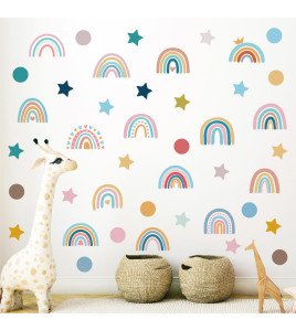 Nursery Decoration Boho Star Dat Rainbow Wall Stickers - Model Sf23069