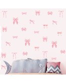 Pink Bow Die Cut Vinyl Sticker Waterproof Uv Printed Home Decoration For Girls' Room Or Living Room - Model Sf23077