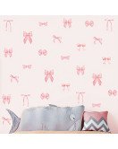 Pink Bow Die Cut Vinyl Sticker Waterproof Uv Printed Home Decoration For Girls' Room Or Living Room - Model Sf23077