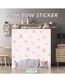 Pink Bow Die Cut Vinyl Sticker Waterproof Uv Printed Home Decoration For Girls' Room Or Living Room - Model Sf23077