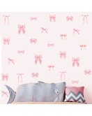 Pink Bow Die Cut Vinyl Sticker Waterproof Uv Printed Home Decoration For Girls' Room Or Living Room - Model Sf23077