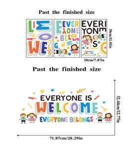 Adhesive Cartoon Colorful Inspirational Quotes Wall Sticker School Them - Model Sf23078