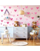 Kids' Room Decoration Self-adhesive 3d Pink Heart Wall Mounted Stickers - Model Sf23086