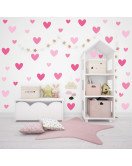 Kids' Room Decoration Self-adhesive 3d Pink Heart Wall Mounted Stickers - Model Sf23086