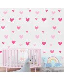 Kids' Room Decoration Self-adhesive 3d Pink Heart Wall Mounted Stickers - Model Sf23086