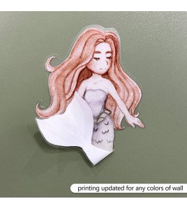 Baby Nursery Cartoon Mermaid Wrapping Sticker On The Wall - Model Sf23094