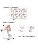 Baby Nursery Cartoon Mermaid Wrapping Sticker On The Wall - Model Sf23094