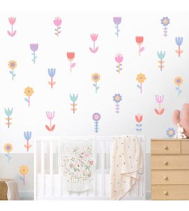 Home Decoration Self-adhesive Removable Cute 3d Boho Design Wall Flower Stickers - Model Sf23096