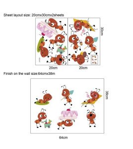 Home Wall Decoration Self-adhesive 3d Ant Self-adhesive Stair Sticker - Model Sf23107