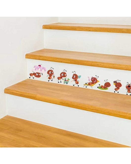 Home Wall Decoration Self-adhesive 3d Ant Self-adhesive Stair Sticker - Model Sf23107