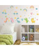 Self-Adhesive Removable Wholesale Cartoon Dinosaur Wall Stickers For Kids Room