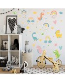 Self-Adhesive Removable Wholesale Cartoon Dinosaur Wall Stickers For Kids Room