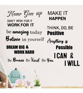 Home Wall Decoration Self Adhesive Inspirational Stickers With Positive Quotes
