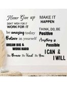 Home Wall Decoration Self Adhesive Inspirational Stickers With Positive Quotes
