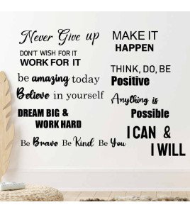 Home Wall Decoration Self Adhesive Inspirational Stickers With Positive Quotes