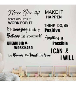 Home Wall Decoration Self Adhesive Inspirational Stickers With Positive Quotes