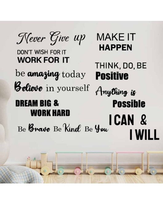 Home Wall Decoration Self Adhesive Inspirational Stickers With Positive Quotes