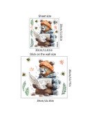 Fashion Removable Cartoon Bear Reading Corners For Kids Wall Stickers
