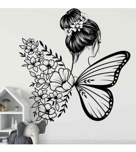 Home Decoration Flower Butterfly Wing Wall Stickers For Girls Bedroom Photo
