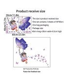 Removable Self-adhesive Cartoon Swing Girl Room Wall Butterfly Stickers - Model Sf34058