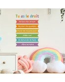 French Motivation Quote Wall Stickers Colorful Ribbon Vinyl Educational Kids' Room Nursery Wall Stickers - Model Sf34073