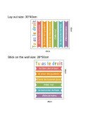 French Motivation Quote Wall Stickers Colorful Ribbon Vinyl Educational Kids' Room Nursery Wall Stickers - Model Sf34073