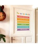 French Motivation Quote Wall Stickers Colorful Ribbon Vinyl Educational Kids' Room Nursery Wall Stickers - Model Sf34073