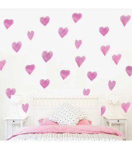 Home Wall Decoration Self Adhesive Pink 5d Stickers Heart Design