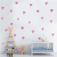 Home Wall Decoration Self Adhesive Pink 5d Stickers Heart Design