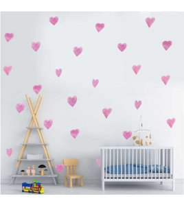 Home Wall Decoration Self Adhesive Pink 5d Stickers Heart Design