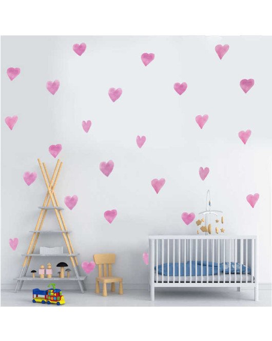 Home Wall Decoration Self Adhesive Pink 5d Stickers Heart Design