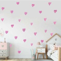 Home Wall Decoration Self Adhesive Pink 5d Stickers Heart Design