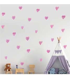 Home Wall Decoration Self Adhesive Pink 5d Stickers Heart Design