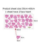 Home Wall Decoration Self Adhesive Pink 5d Stickers Heart Design