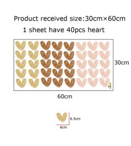 Home Decoration Self Adhesive 3d Vinyl Heart Decal Wall