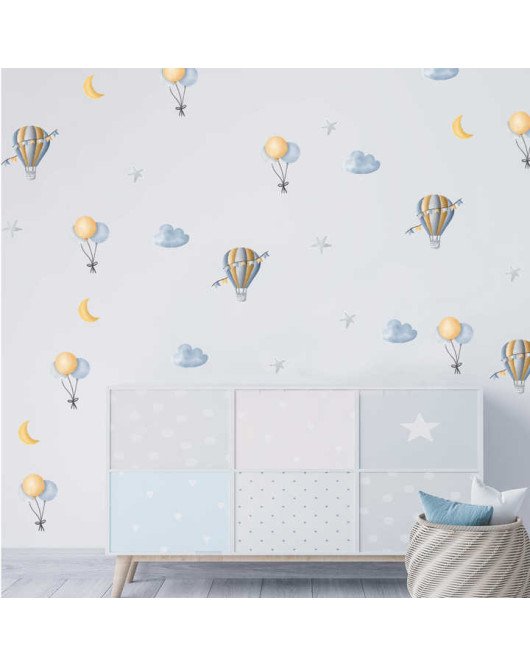 Kids Room Self Adhesive Hot Air Balloon Wall Stickers Wallpaper Kids Room Self Adhesive Hot Air Balloon Wall Stickers Wallpaper