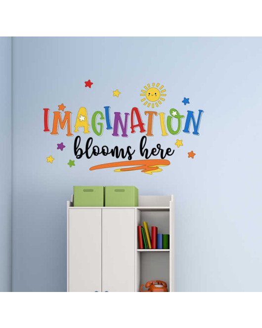 Kids Room Decoration Cartoon Sun Inspirational Quote Printed Wall Sticker