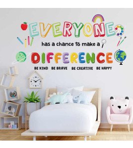 Colorful Quote With Handprint Adhesive 3d Kids Classroom Sticker Wall Decor