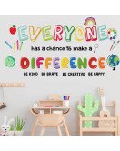 Colorful Quote With Handprint Adhesive 3d Kids Classroom Sticker Wall Decor