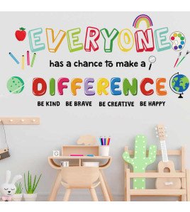 Colorful Quote With Handprint Adhesive 3d Kids Classroom Sticker Wall Decor