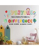 Colorful Quote With Handprint Adhesive 3d Kids Classroom Sticker Wall Decor
