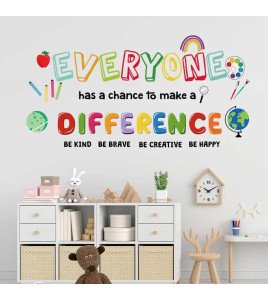 Colorful Quote With Handprint Adhesive 3d Kids Classroom Sticker Wall Decor