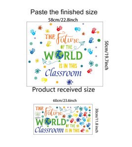 Colorful Quote With Handprint Adhesive 3d Kids Classroom Sticker Wall Decor - Model Sf36092