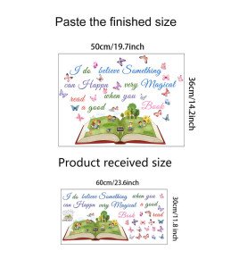 Self-adhesive Reading Book Quote School Wall Sticker Decoration - Model Sf36112