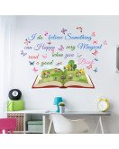 Self-adhesive Reading Book Quote School Wall Sticker Decoration - Model Sf36112