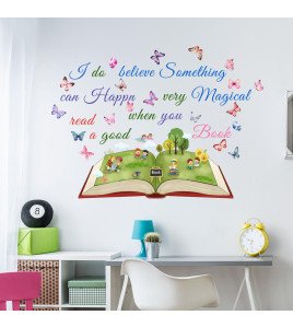 Self-adhesive Reading Book Quote School Wall Sticker Decoration - Model Sf36112