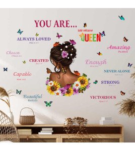 3d Butterfly Flower Girls Room Decoration Inspirational Stickers On The Wall