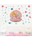 Living Room Decoration 3d Cartoon Shell Mermaid Kindergarten Wall Sticker