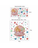 Living Room Decoration 3d Cartoon Shell Mermaid Kindergarten Wall Sticker