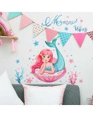 Home Decoration Waterproof Cartoon Mermaid Bathroom Wall Stickers Home Decoration Waterproof Cartoon Mermaid Bathroom Wall Stickers